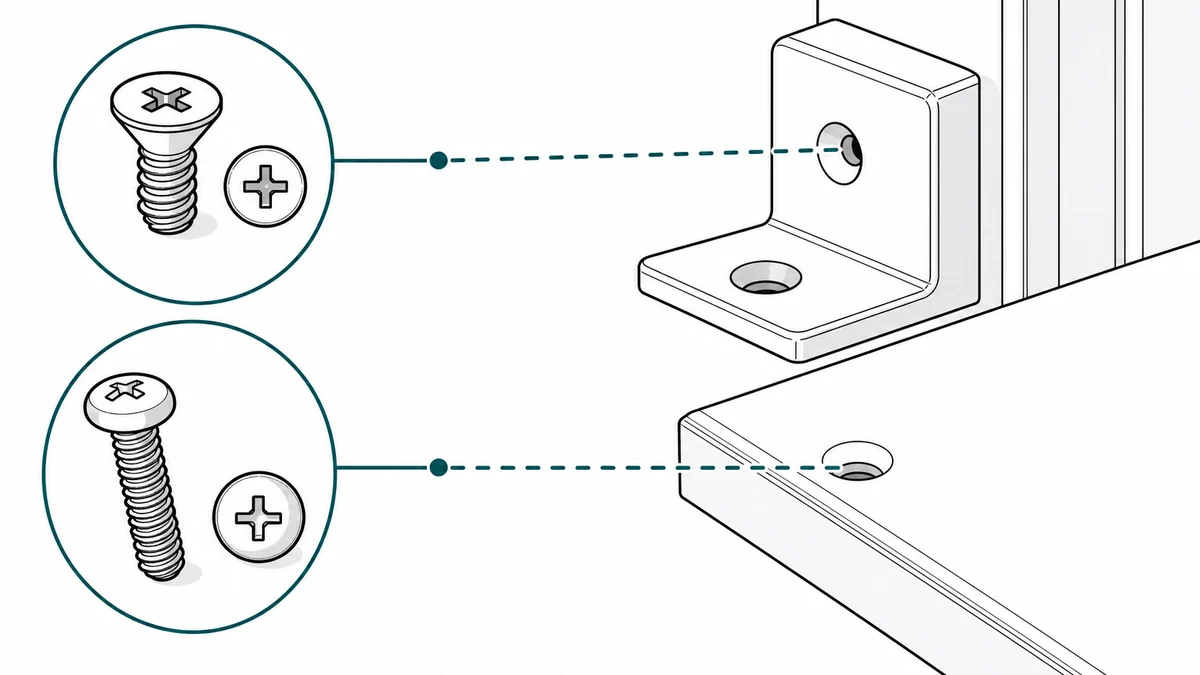 Close-up fastener callout example for assembly instructions
