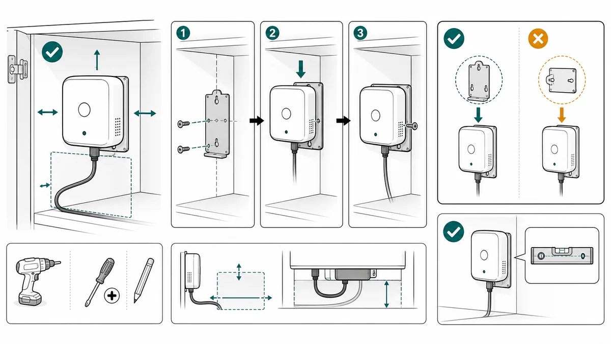 Cabinet-mounted device installation illustration example