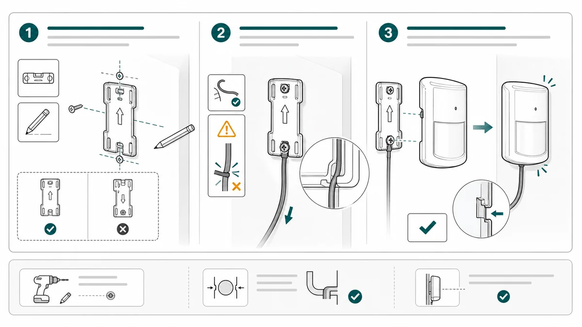 Wall-mounted sensor installation guide illustration example