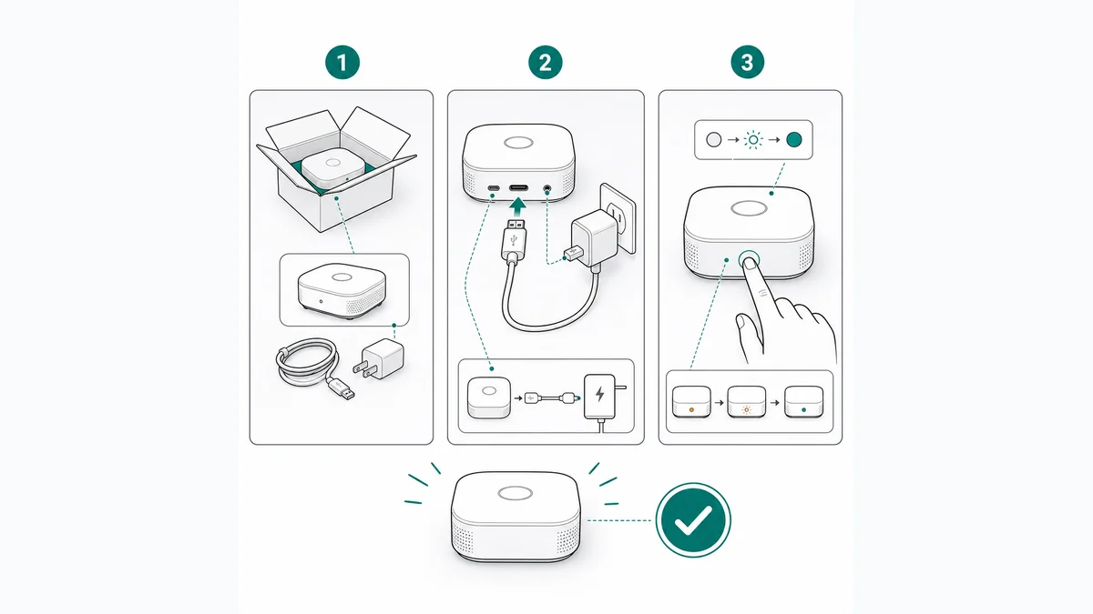Quick start guide panels for a marketplace product.